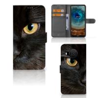 Nokia X10 | Nokia X20 | Telefoonhoesje | Met pasjeshouder | Zwarte Kat