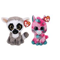 Ty - Knuffel - Beanie Boo's - Gumball Unicorn & Linus Lemur - thumbnail