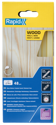 Rapid Lijmpatronen Hout | Ø11-12 x 190 mm | 48 Stuks - 5001421