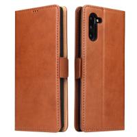 Voor Galaxy Note10 dermis textuur PU + TPU horizontale Flip lederen draagtas met houder & kaartsleuven & portemonnee (bruin)