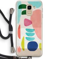 Bold Rounded Shapes: Samsung Galaxy J6 (2018) Transparant Hoesje met koord