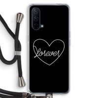 Forever heart black: OnePlus Nord CE 5G Transparant Hoesje met koord