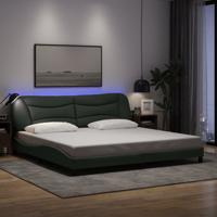 Bedframe met LED zonder matras "Hvar" 200x200 cm stof donkergrijs
