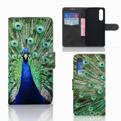 Huawei P30 | Telefoonhoesje | Met pasjeshouder | Pauw