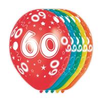 60 Jaar thema versiering helium ballonnen - 30 cm - 5x stuks - Leeftijd feestartikelen - versiering