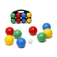 Gekleurde jeu de boules set in draagtas 9 delig   -