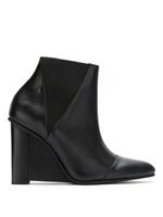 Studio Chofakian leather wedge boots - Noir