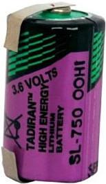 Tadiran SL-750/T Lithium 1/2 AA batterij met U-tags (3,6V)