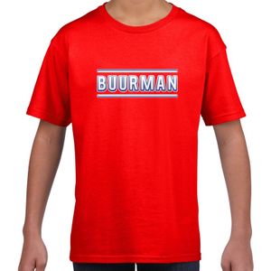 Buurman verkleed t-shirt rood voor kids