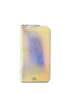 Giuseppe Zanotti portefeuille continental à effet iridescent - Argent