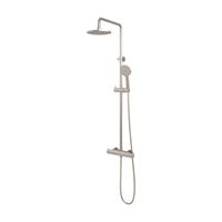 Regendouche Brauer Brushed Showerpipe Met Thermostaat 20 cm 3 Standen Geborsteld Nikkel Brauer - thumbnail