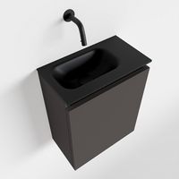Toiletmeubel Mondiaz Ture | 40 cm | Meubelkleur Dark grey | Eden wastafel Urban Links | Zonder kraangat