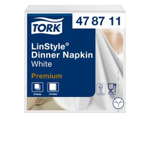 Dinnerservetten Tork Premium LinStyleÃƒâ€šÃ‚Â® 1-laags 50st wit 478711