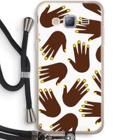 Hands dark: Samsung Galaxy J3 (2016) Transparant Hoesje met koord