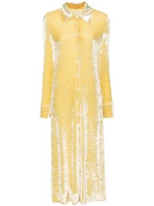 Jil Sander robe-chemise en velours - Jaune