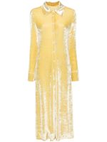 Jil Sander robe-chemise en velours - Jaune - thumbnail