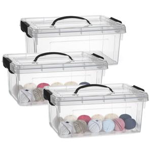 Opslagbox met deksel - 3x - transparant grijs - 8.5 liter - 36 x 26 x 15 cm - kunststof