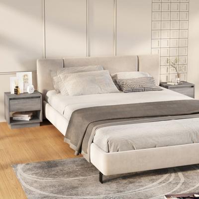 Nachtkastjes 2 st 45x34x44 cm bewerkt hout grijs sonoma eiken