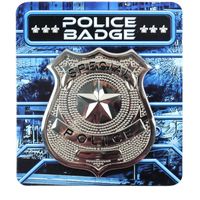 Zilveren politie badge verkleed accessoire