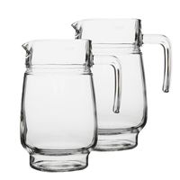 2x stuks glazen schenkkannen/karaffen 1,6 liter