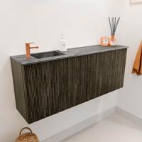 Toiletmeubel Mondiaz Joya Dlux | 100 cm | Meubelkleur Shadow | Faye wastafel Sombra Wasbak Links | 1 kraangat