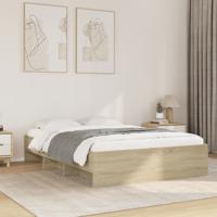 Bedframe bewerkt hout sonoma eikenkleurig 135x190 cm