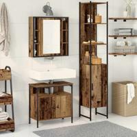 Badkamerkast set 3 pcs Oud hout 33 x 33 x 185.5 cm Bewerkt hout