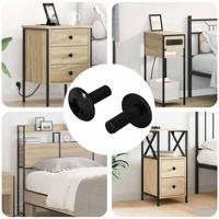 VidaXL Sleeve schroeven 2 pcs zwart m4 x 10 mm staal