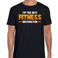 The best fitness instructor t-shirt zwart voor heren - thumbnail