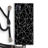 Geometrische lijnen wit: Samsung Galaxy Note 10 Plus Transparant Hoesje met koord
