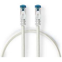 CAT6a-Kabel | S/FTP | RJ45 Male | RJ45 Male | 5.00 m | Snagless | Rond | Gevlochten / PVC | Zilver | - thumbnail