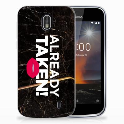 Nokia 1 | Siliconen hoesje | met naam Already Taken Black
