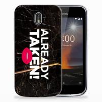 Nokia 1 | Siliconen hoesje | met naam Already Taken Black