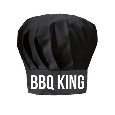 BBQ king - cadeau koksmuts - zwart - voor heren en dames BBQ king - cadeau koksmuts - zwart - voor heren en dames