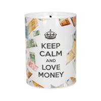 Concorde spaarpot blik euro biljetten - keep calm - 12 x 16 cm   - - thumbnail