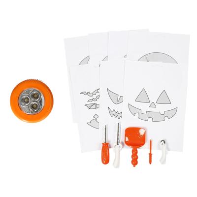 Pompoengereedschap set - 5-delig - met pompoen verlichting - LED - Halloween