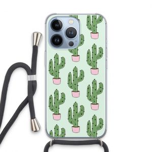 Cactus Lover: iPhone 13 Pro Transparant Hoesje met koord