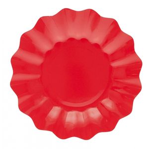 24x Diepe kartonnen bordjes rood 21 cm