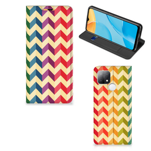 OPPO A15 Hoesje met Magneet Zigzag Multi Color