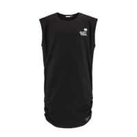 CoolCat Junior T-shirtjurk Denise met tekst en plooien zwart - thumbnail