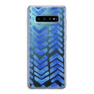 Blauwe pijlen: Samsung Galaxy S10 Plus Transparant Hoesje