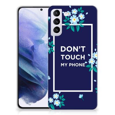 Samsung Galaxy S21 Plus Silicone-hoesje Flowers Blue DTMP Samsung Galaxy S21 Plus Silicone-hoesje Flowers Blue DTMP