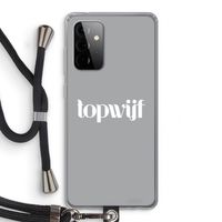 Topwijf Grijs Wit: Samsung Galaxy A72 5G Transparant Hoesje met koord Topwijf Grijs Wit: Samsung Galaxy A72 5G Transparant Hoesje met koord