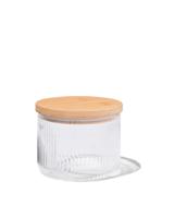 HEMA Voorraadpot glas 0.7L gestreept (transparant)