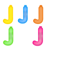Opblaasbare gekleurde letter J   -