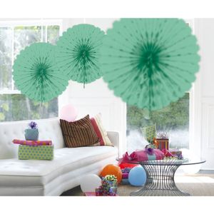 Decoratie waaier mint groen 45 cm