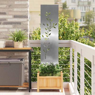 Tuin decoratief paneel Zilver 32 x 140 cm Roestvrijstaal