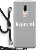 Topvent Grijs Wit: OnePlus 6 Transparant Hoesje met koord