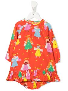 Stella McCartney Kids robe imprimée à volants - Rouge