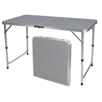 Sunnydays camping tafel - aluminium - opvouwbaar - grijs - L120 x B60 x H67 cm